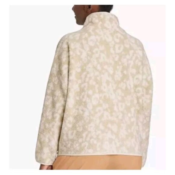 All in Motion Womens M Beige Cheetah Print Sherpa Jacket Zip Up Cozy Warm NWT - Picture 2 of 5